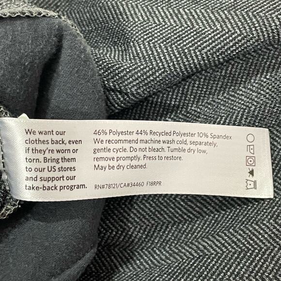 Eileen Fisher Herringbone Slouchy Pull On Drawstring Pants - Gray - Small - Picture 8 of 8